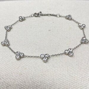 Fossil Vintage‎ Glitz Dot Cluster Silver-Tone Bracelet Dainty Minimal Simple